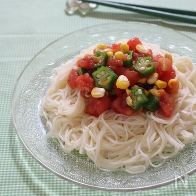 夏野菜のパスタ風そうめん