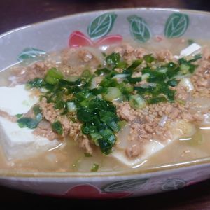 オレンジの作ってみた!投稿(あっさりうま味!白い麻婆♡『鶏ねぎ塩麻婆豆腐』)