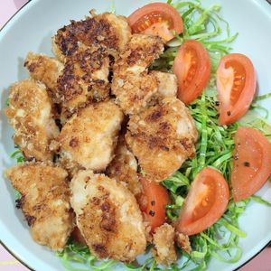 milkの作ってみた!投稿(簡単節約☆鶏むね肉のソースパン粉焼き。)