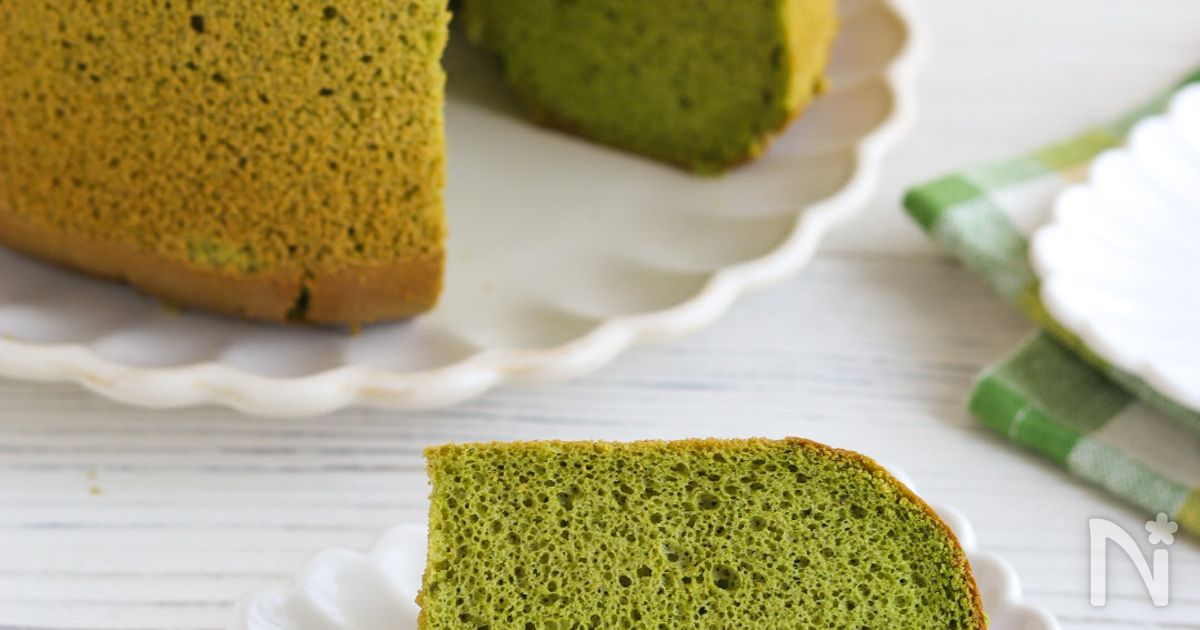 グルテンフリー♡米粉の抹茶シフォンケーキ