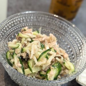 ひつじの作ってみた!投稿(切り干し大根とツナきゅうり塩昆布の無限サラダ|水戻し不要!)