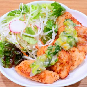 まゆの作ってみた!投稿(【鶏むね肉の塩麹から揚げのねぎ塩麹だれがけ】)