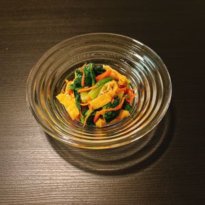 りんの作ってみた!投稿(【小松菜とお揚げの煮びたし】レンジで簡単/ジュワっと味染み)
