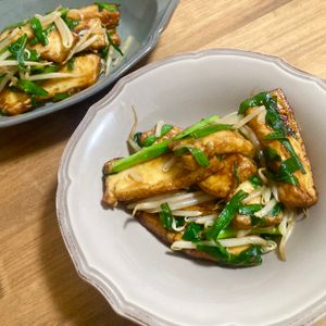 ゆかりの作ってみた!投稿(スタミナ系節約おかず♡『レバニラ風厚揚げ』調味料オール1☆)
