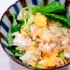 まゆの作ってみた!投稿(梅風味そぼろとしっとり炒り卵の混ぜごはん)