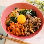 ◆腸活ビビンバ丼◆牛こま肉を舞茸で柔らかく♪
