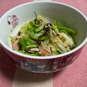 ゆっこの作ってみた!投稿(包丁いらず！《春キャベツとツナのやみつき塩昆布和え》)