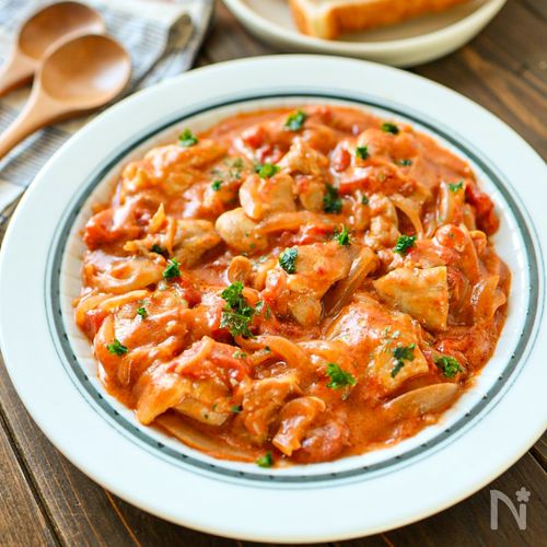 【簡単だけど本格的な味♡鶏肉のトマトクリーム煮】旨みも◎