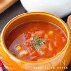 栄養満点！ベーコンと豆のトマトスープ