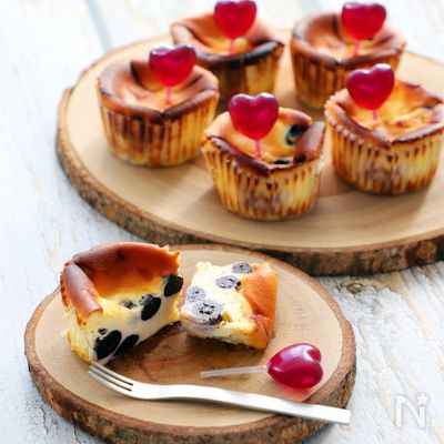 マフィン型で☆ブルーベリーちびバスチー
