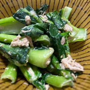 カプリコの作ってみた!投稿(小松菜とツナの無限サラダ【#茹でない#作り置き#ポリ袋】)