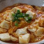 豆腐の卵とじ、キムチ味