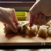 板こんにゃくで玉こんにゃくの工程1