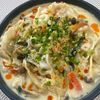 楽ラク手抜キッチン🐶🐾の作ってみた!投稿(冷凍餃子で楽々!キャベツともやしと餃子の担々スープ)
