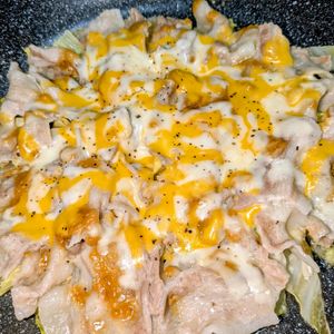 joe sanの作ってみた!投稿(【ワンパンde蒸すだけ】豚バラキャベツの味噌チーズ蒸し)