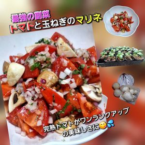 サトちゃんの作ってみた!投稿(最強副菜！作り置きにも！無限トマトの玉ねぎマリネ)