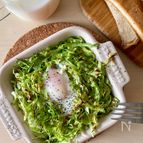 【トースターで3分！】朝ごはんに♡春キャベツの巣ごもり卵