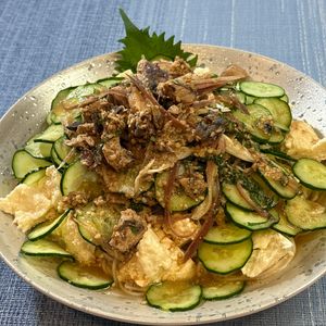 楽ラク手抜キッチン🐶🐾の作ってみた!投稿(〖冷や汁風そうめん〗暑い日するする！ごま味噌だれで満足の一品)