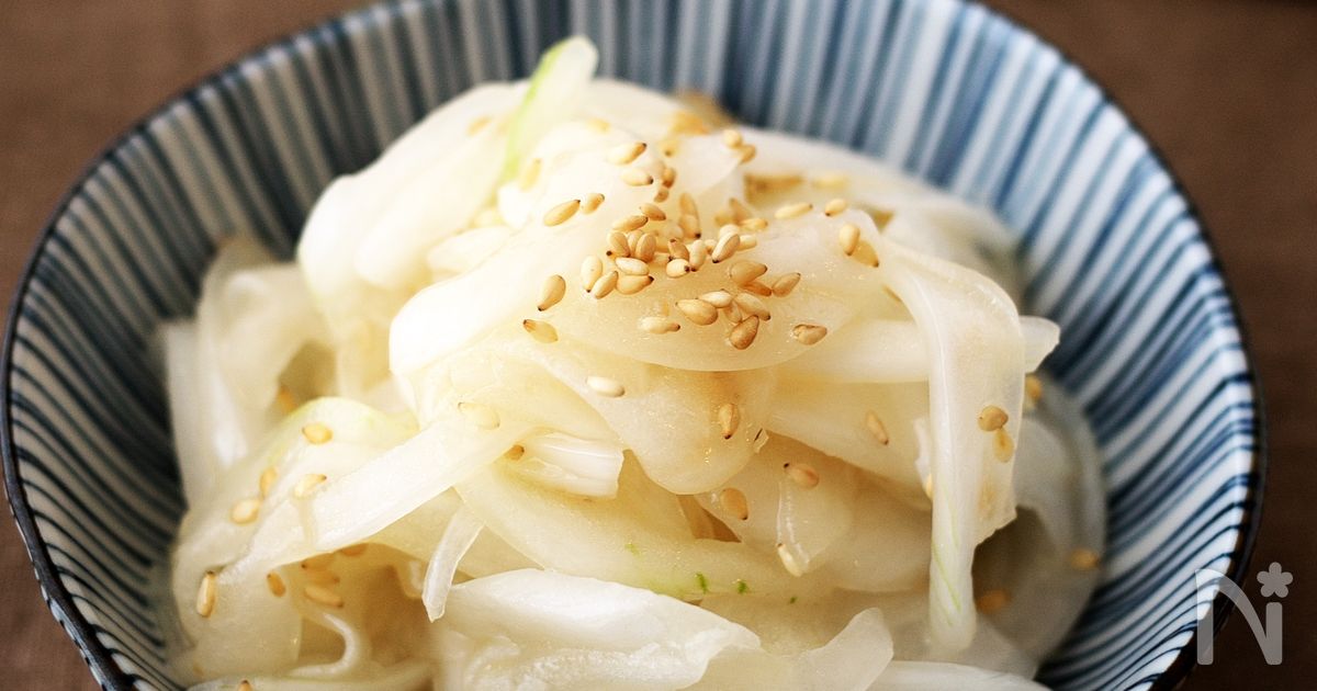 【ポリ袋でもむだけ】簡単♪新玉ねぎの白だしナムル