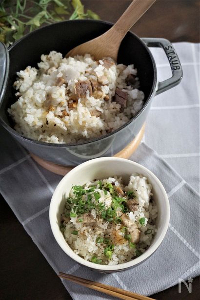 里芋とベーコンの炊き込みご飯