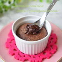 トースターで5分♪フォンダンショコラ風とろけるチョコケーキ♡