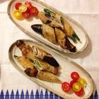 茄子といんげんの肉巻きしょうが焼き