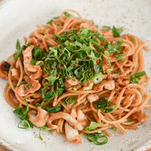 捨てないで！鶏皮の薬味たっぷり♪ポン酢バターパスタ