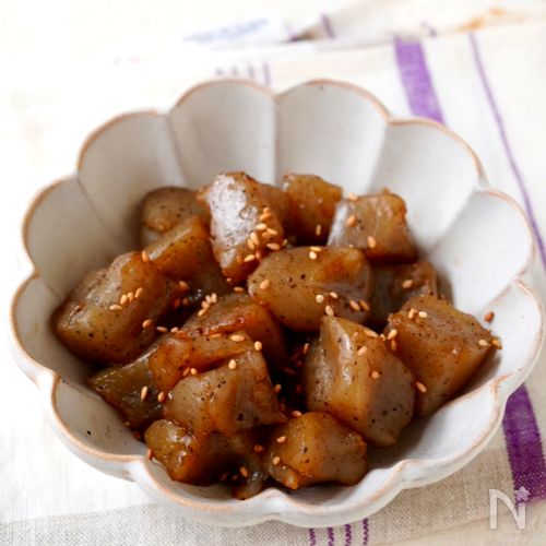 【こんにゃくの甘辛煮】植物油・砂糖不使用