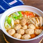 ふんわり鶏団子の醤油ちゃんこ鍋