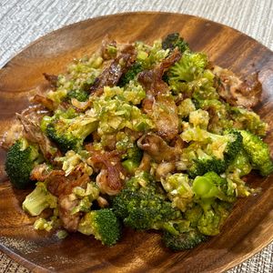 楽ラク手抜キッチン🐶🐾の作ってみた!投稿(ブロッコリーと豚肉のねぎだれ温サラダ)