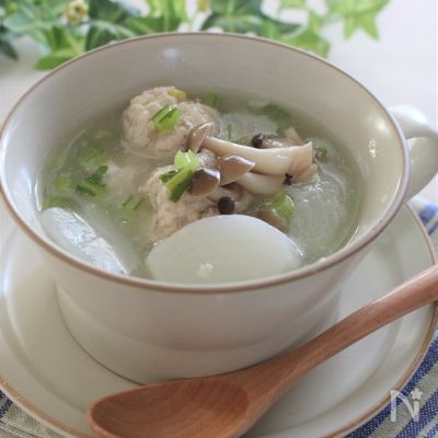 カブと鶏団子のトロトロスープ
