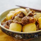 圧力鍋で！＊牛すじと新玉ねぎのオイスター肉じゃが＊