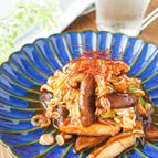 椎茸と長ネギのコチュジャン炒め