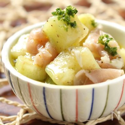 すだち香る水茄子と生ハムの前菜【簡単おつまみ】