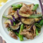 豚バラと茄子とししとうの甘辛炒め