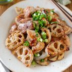 鶏れんこんの粗挽き黒胡椒炒め【串なし塩焼き鳥風】