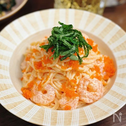 【エビの明太マヨスパゲティサラダ】ワインに合う♡デリ風サラダ