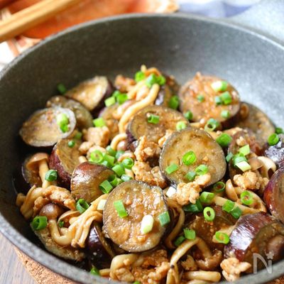 ワンパン10分!【なすとひき肉の味噌炒め】ご飯進む♩