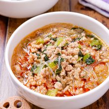【担々スープ春雨】うま辛♡つるんと美味しい♬満腹スープ◎
