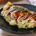 お正月で余ったお餅で☆餅入りとんぺい焼き