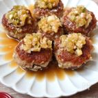 ねぎだれで食べる椎茸バーグ