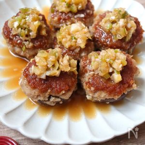 ねぎだれで食べる椎茸バーグ