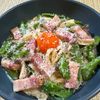 楽ラク手抜キッチン🐶🐾の作ってみた!投稿(豆乳カルボナーラうどん。卵黄がとろり。簡単アレンジパスタ！)