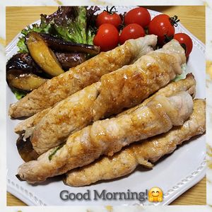 ナムディの作ってみた!投稿(【ごま香るなすの豚しそ巻き】肉じゅわ、なすとろん、タレ簡単)