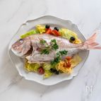 鯛と春キャベツの洋風酒蒸し