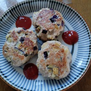907307の作ってみた!投稿(なす味噌豚バーグ【#作り置き #お弁当】)