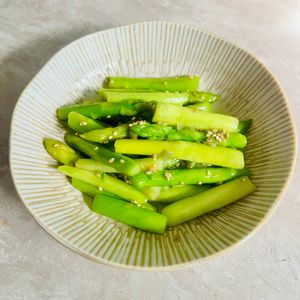 1303951の作ってみた!投稿(アスパラ白だしわさび漬け『作りやすいのにめちゃ旨♪』)