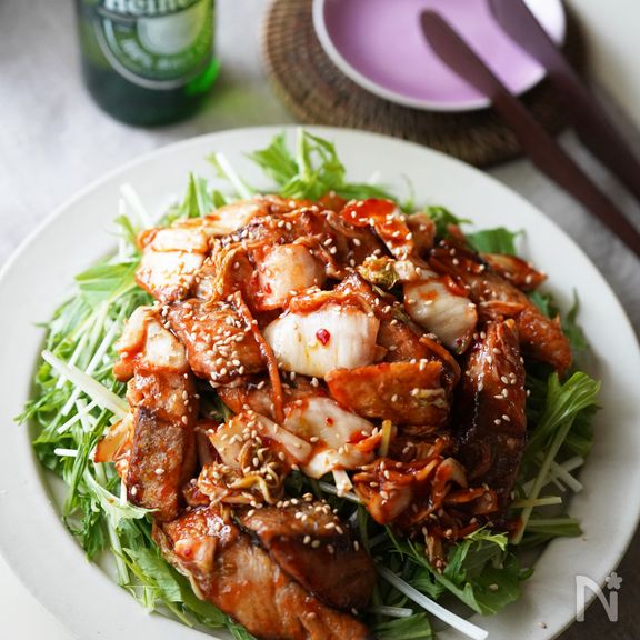 15分・お酒もご飯もすすむ「ブリ（鰤）竜田の甘辛キムチ炒め」