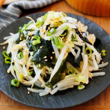 『もやしとワカメのやみつきナムル』簡単節約！和えるだけ☆
