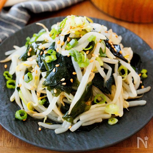 『もやしとワカメのやみつきナムル』簡単節約！和えるだけ☆
